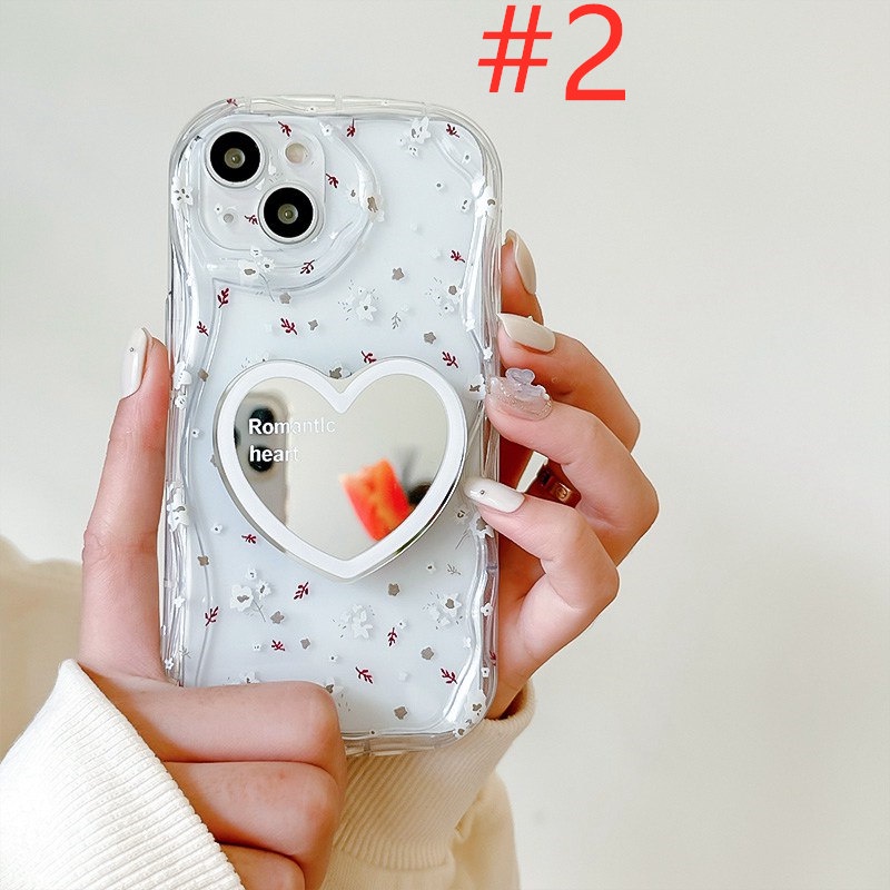 Popsocket Pretty Floral Cherry Clear Wave Soft Case HP iP iPhone X XS XR 11 12 13 14 Pro Max Woman Girl FTD Casing Apple