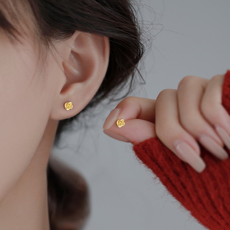 S925 Sterling Silver Anting Ear Studs Piercing Perhiasan Untuk Wanita Gadis Aksesori