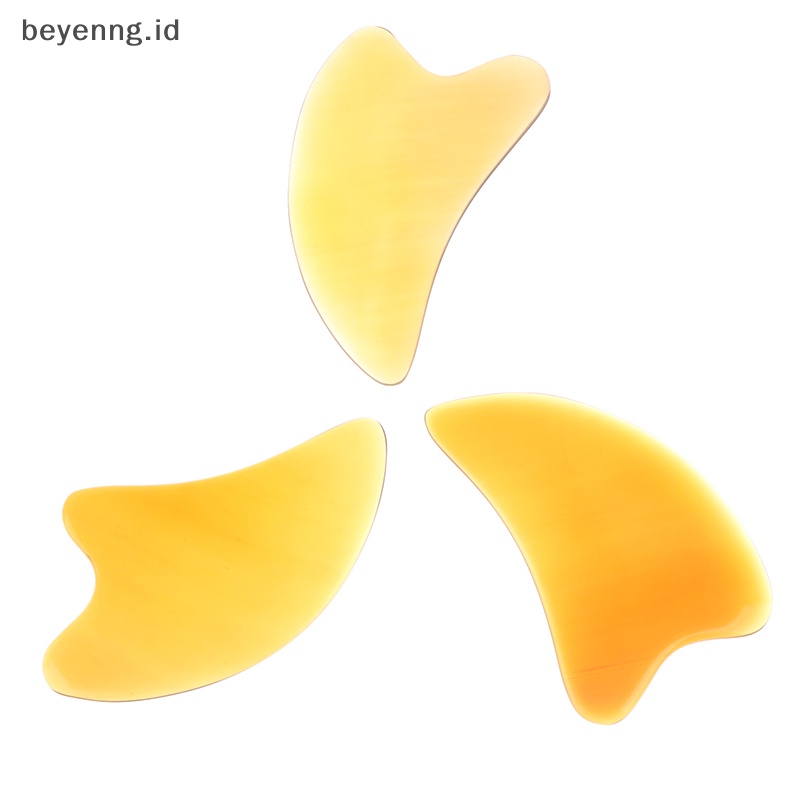 Beyen Perawatan Kesehatan Wajah Gua Sha Scrapping Plate Massager Papan Pijat Tanduk Sapi Alami ID