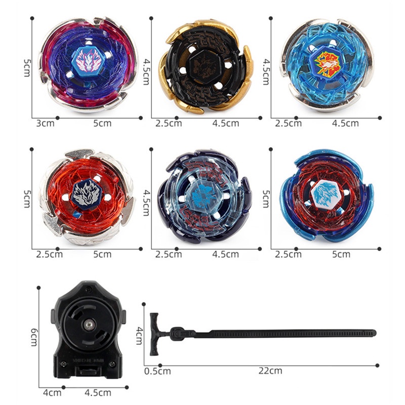 6pcs/box Fusion Beyblades Burst Set Metal Galaxy Pegasis Drago Pegasus Series Gyro Game Battle Spinning Top Mainan Dengan Peluncur