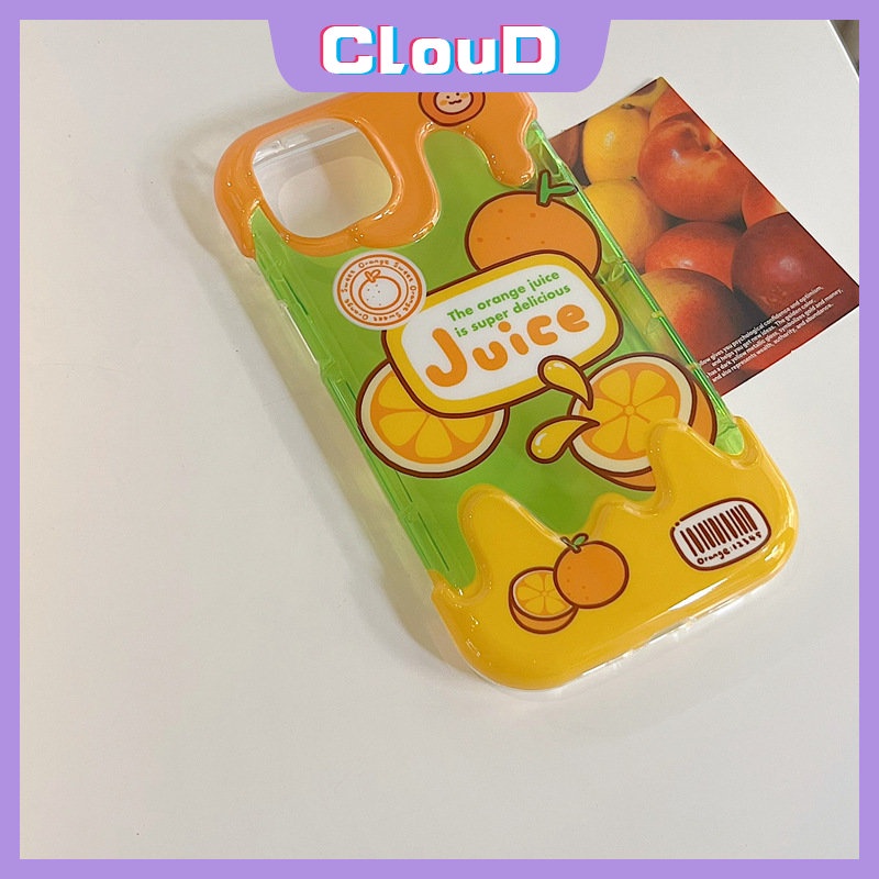 Musim Panas Fruits 3D Ice Cream Cute Case Kompatibel Untuk IPhone 7Plus XR 11 13 14 12 Pro Max 7 8 Plus X XS Max SE 2020 8Plus INS Korea Peaches Jeruk Silicon Lembut Penutup Belakang