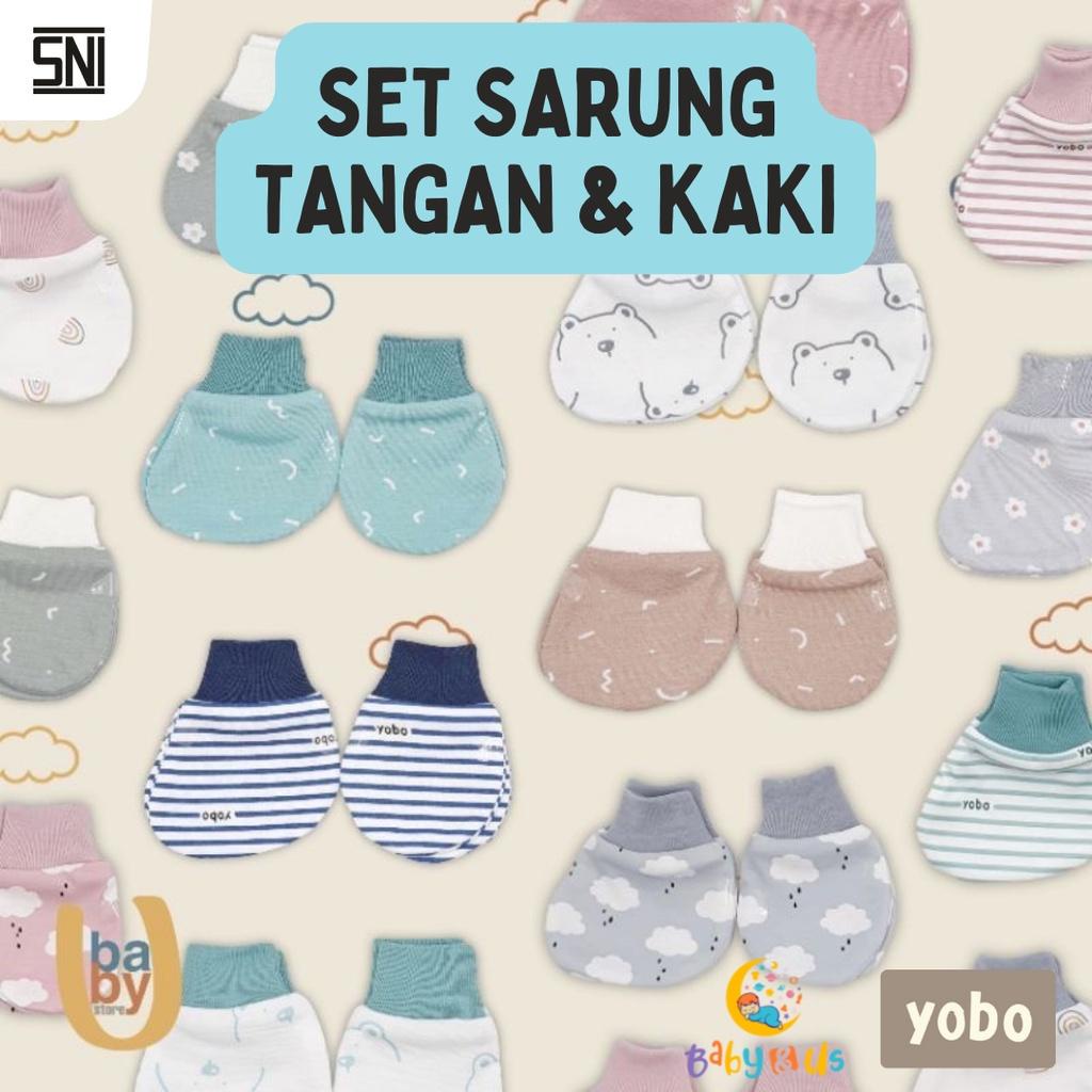 STK | SET SARUNG TANGAN &amp; SARUNG KAKI BAYI YOBO BY BABYU - Sarung Tangan Kaki Bayi Lucu 1 Set II