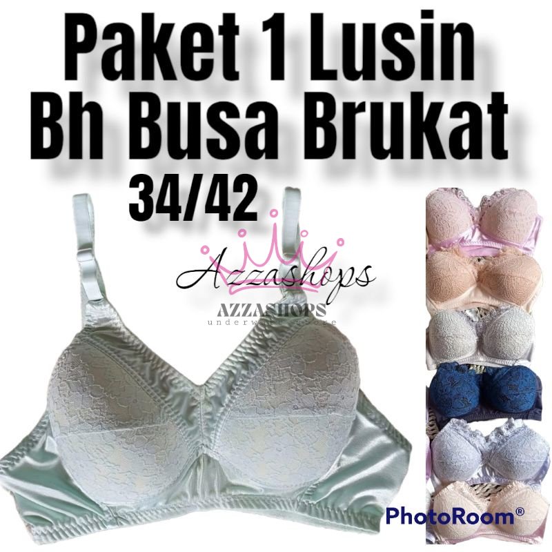 BH 1 Lusin Busa tipis | Tanpa kawat | Kombinasi Renda Brokat
