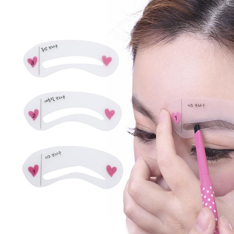 Cetakan Alis 3 IN 1 Mini Eyebrow Template Kit 3in1 Pencetak Alis 3 Bentuk Alis Murah