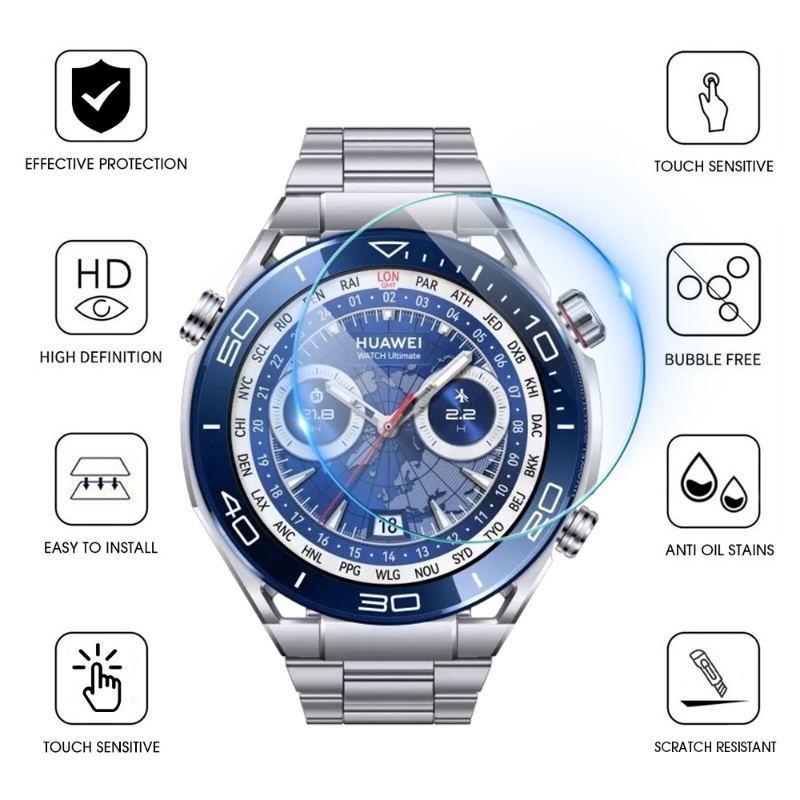 Transparan Hidrofobik Oleofobik Sensitif Pelindung Layar Anti Gores Tahan Lama Indah Kualitas Tinggi Watch Film Untuk Huawei Watch Ultimate