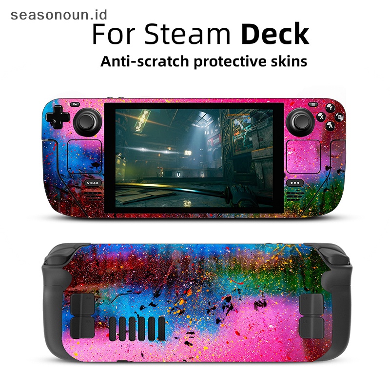 Seasonoun Aesthetic Skin Vinyl Untuk Steam Deck Console Full Set Pelindung Kulit Decal Stiker Cover Case Handheld Console Sticker Aksesoris Pelindung Gaming.