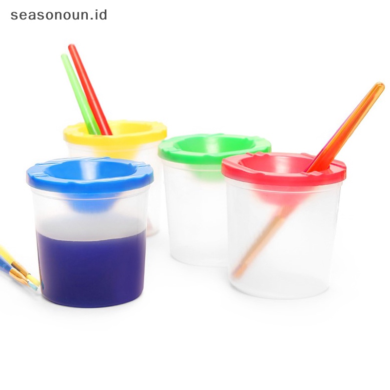 Seasonoun Painted Art Pen Washing Cup Plastik Transparan al Pen Ember Cuci Cat Air Cat Paing Pen Washing Cup.