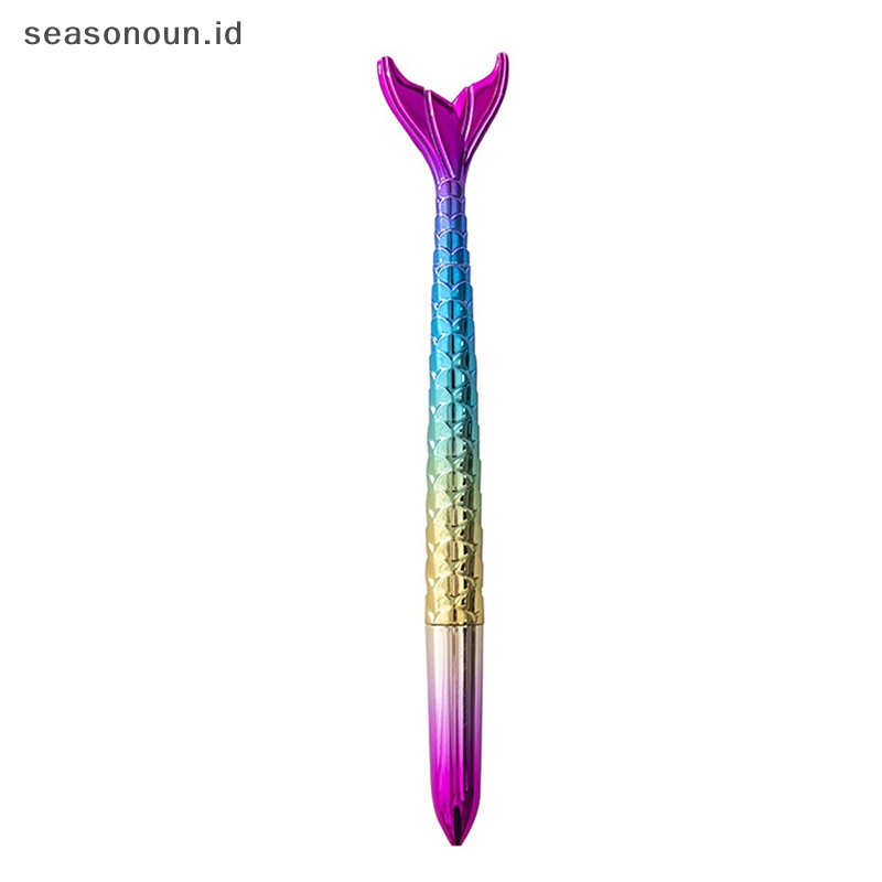 Seasonoun Mermaid Tail Desain Gel Pens 0.5mm Tinta Hitam Pena Netral Anak-Anak Puji Hadiah.