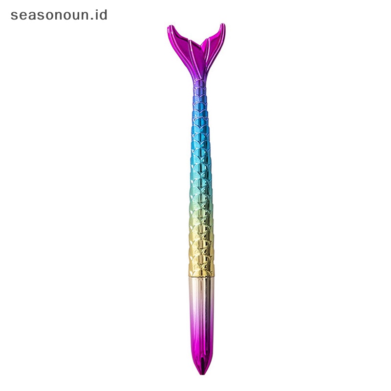 Seasonoun Mermaid Tail Desain Gel Pens 0.5mm Tinta Hitam Pena Netral Anak-Anak Puji Hadiah.