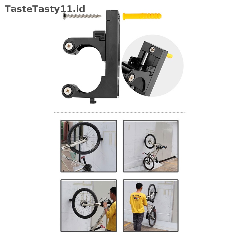 Tastetasty Mount Bike Hooks Adjustable Bicycle Wall Holder Rak Gesper Gantungan Horizatal Vertial Storage Fits1.0-2.8 Inci Tabung.