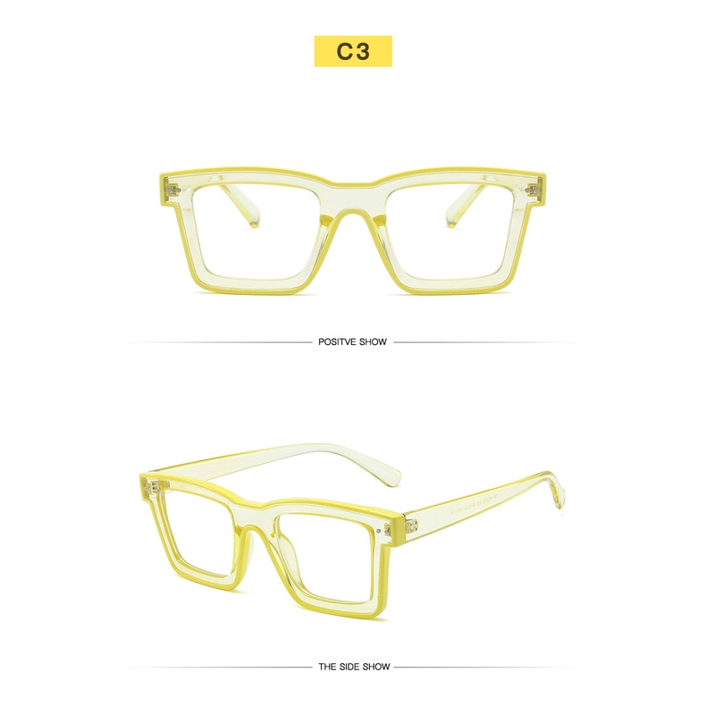 [COD] Retro Korea Permen Warna Kacamata Wanita Pria Fashion Square Frame Glasses Anti Blue Light Glasses Frame Myopia