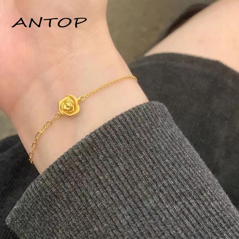 [antop] Rose Gelang Pasangan Ladybro Hadiah Ulang Tahun Gadis Elegan Bunga Gelang