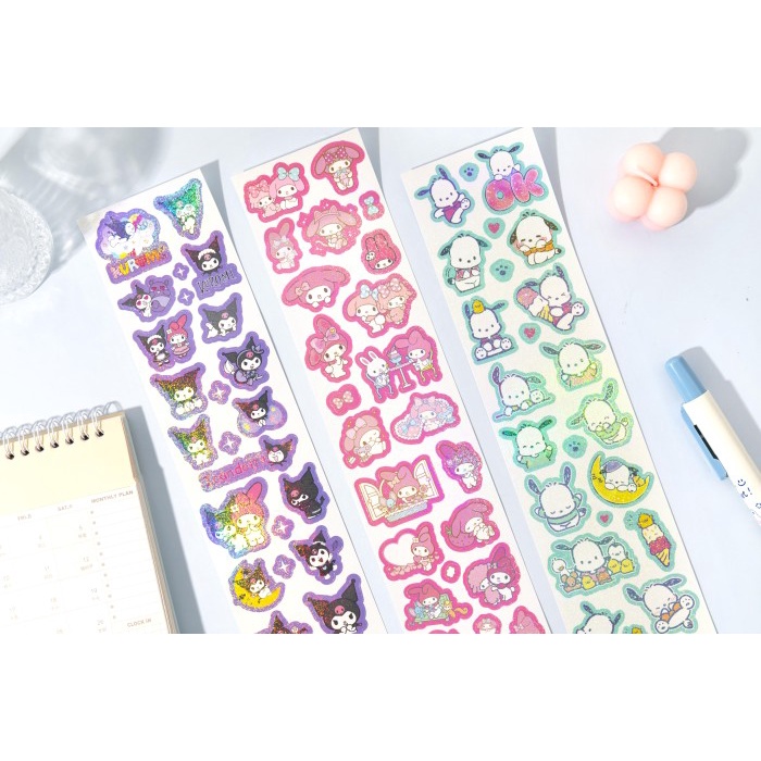 Stiker Korea PET Kuromi Kitty Cutting Sticker Korea Murah Set Panjang Washi Tape Harga Grosir Termurah