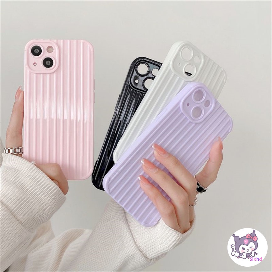 IPHONE Kompatibel Untuk Iphone14 13 12 11 Pro Max SE 2020 X Xr Xs Max8 7 Plus Sederhana Permen Berwarna Koper Ponsel Case Silikon Lembut Penutup Perlindungan Shock XJJJJ