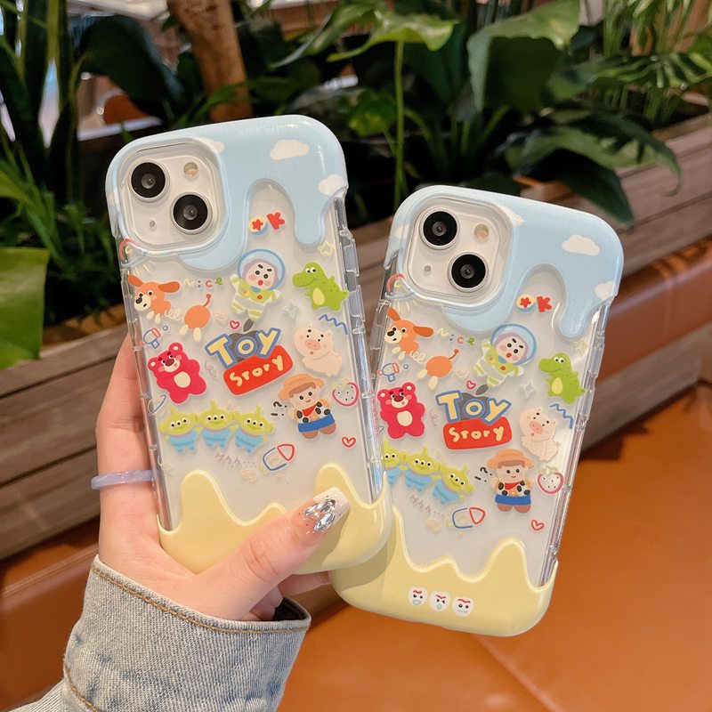 【3D Ice Cream】Cute Clear Toy Story Soft Case IPhone 7 8 Plus XR XS Max 11 12 13 14 Pro Max 14 Plus for Women Girl Gift Cartoon Disney