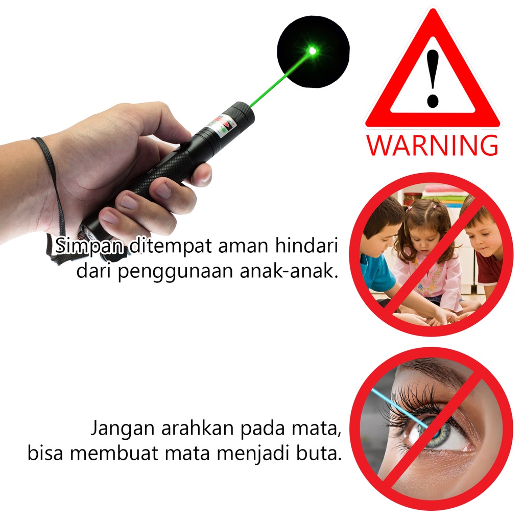 (Dalam Stok, Dikirim Dari Jakarta)Senter laser lampu merah dan hijau penuh bintang pena laser penjualan cahaya laser meja pasir instruksi penunjuk laserGreen Laser Pointer 303/ Laser Hijau