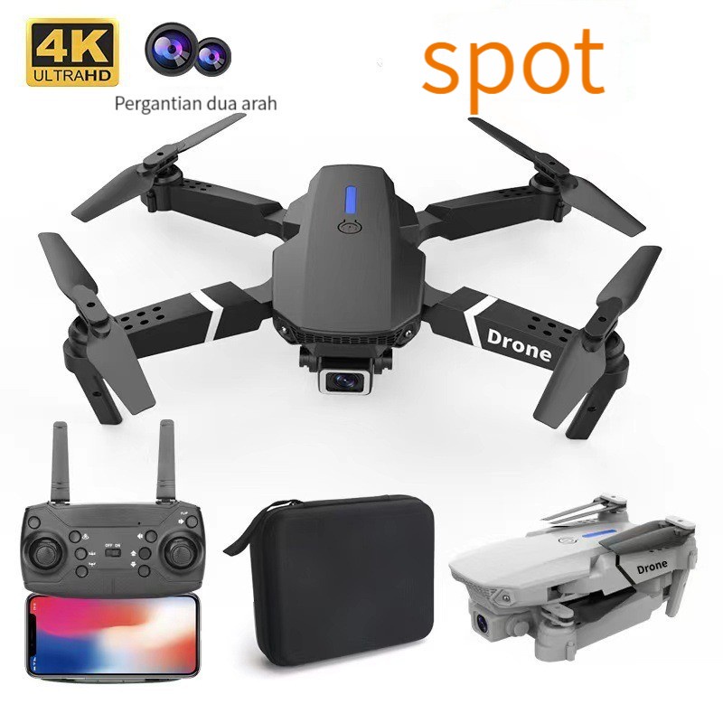 Smart Drone E88 /E68Pro 4k HD Camera Shoot Original Indoor Outdoor Drone Mini RC 4K HD Camera/(Dikirim Dari Jakarta)New Drone E68 Pro Mini RC 4K HD Camera Kamera WIFI FPV Fotografi Udara Helikopter Foldable Quadcopter Drone Kamera HD Posisi Visual