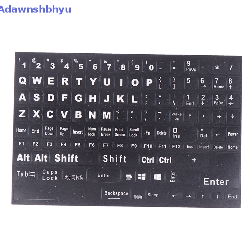 Adhyu Bahasa Inggris 120kunci Matte Standar Waterproof Stiker Keyboard Huruf Alfabet ID