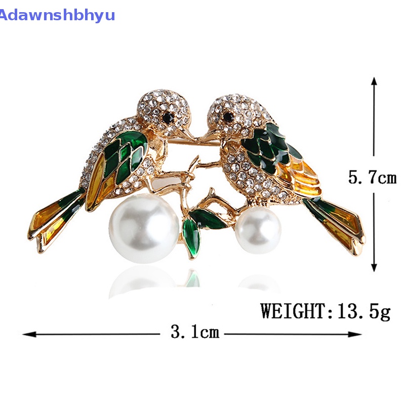 Adhyu Fashion Berlian Imitasi Enamel Burung Bros Lucu Hidup Terbang Fledgling Hewan Bros Syal Gaun Mantel Kerah Pin Hadiah ID