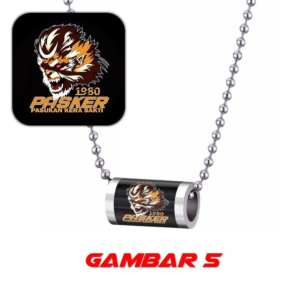 Kalung Liontin Slider Tabung IKSPI Kera Sakti Rantai Bola Biji Lada Stainless Steel