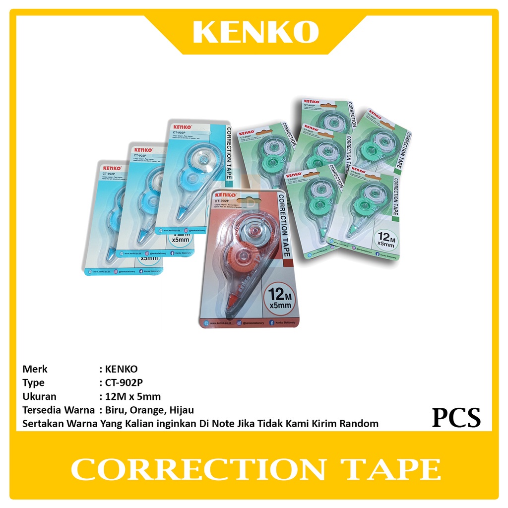 

KENKO Tip-Ex Kertas CT 902P Pastel -Pcs