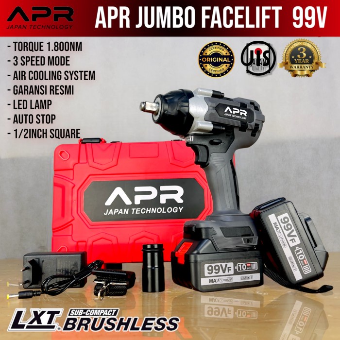 Impact wrench APR JAPAN JUMBO FACELIFT 99V 1800NM 1/2inch fullset - APR JUMBO 99V