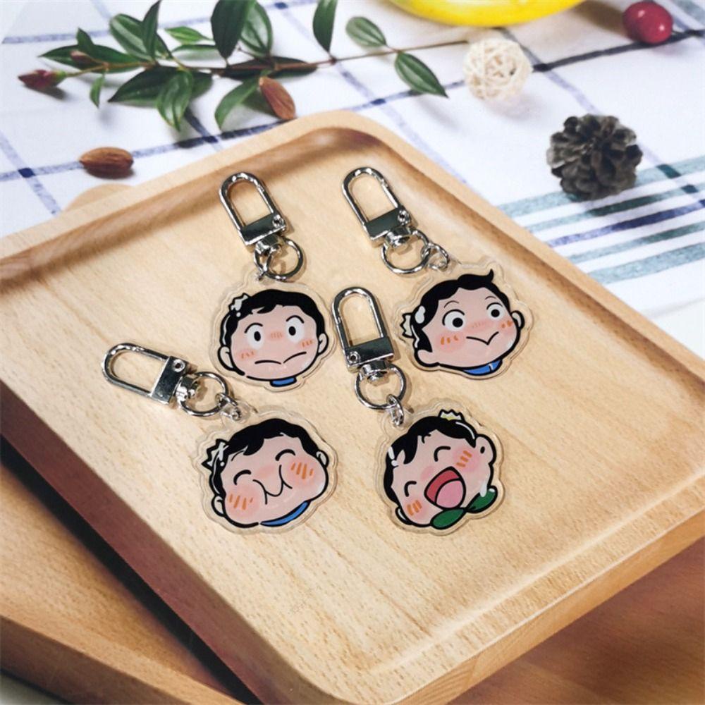 Agustina Pangkat Raja Gantungan Kunci Pernak Pernik Hadiah Double Layer Gantungan Kunci Mobil Tokoh Anime Perhiasan Ornamen Dekorasi Gantung Acrylic Bojji Prince Keyring