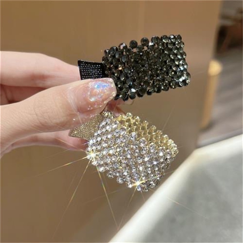 Jepitan Rambut Ponytail / Jepit Ekor Kuda Bahan Alloy Aksen Mutiara Berlian Imitasi Gaya Korea Untuk Wanita