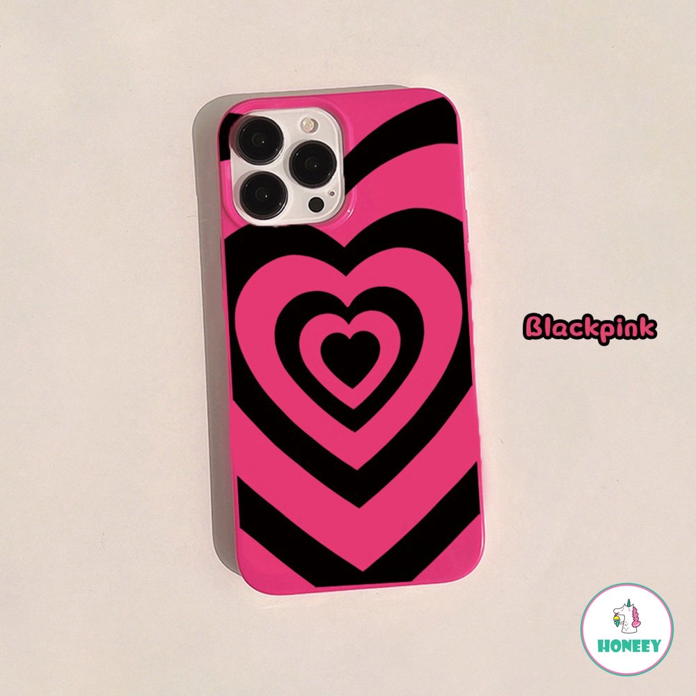 IPHONE Casing Ponsel Gradiasi Pink Love Heart Untuk Iphone14 13 12 11 Pro Max XS X XR 7 8 Plus Cover Pelindung Bumper Silikon Lembut