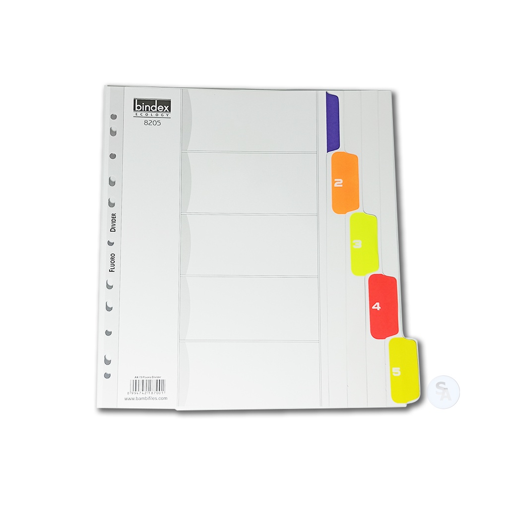 

BINDEX - Colour Divider Ecology 8205 Pembatas Binder A4 5 Warna - Set