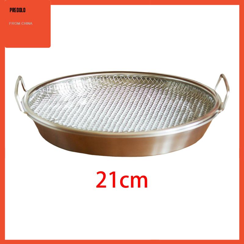 [Predolo] Air Fryer Basket, Tray Catcher, Oil Splatter Screen Round Cooking Tools Saringan Minyak, Nampan Makanan Gorengan, Untuk Memasak Makanan Ringan Dapur bbq