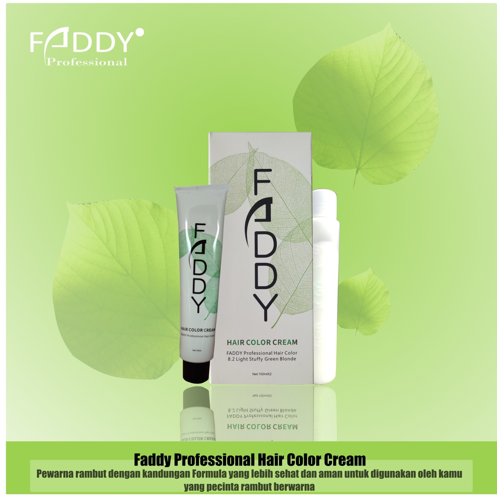 Faddy / Green(Ash) (.1) / Hair Color Cream Set (Pewarna Rambut) 100ml - CO