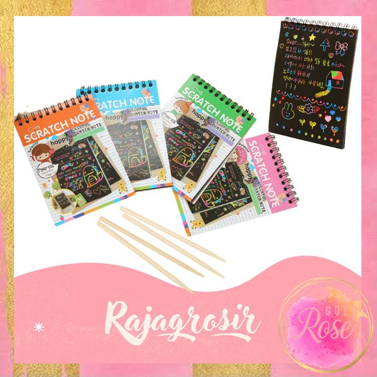 

ℛ - 5817 Scratch Note Mini / Buku Gambar Mini Tulis Gores Ajaib Colourfull / Buku Magic Warna Colourful Scratch Note Kecil