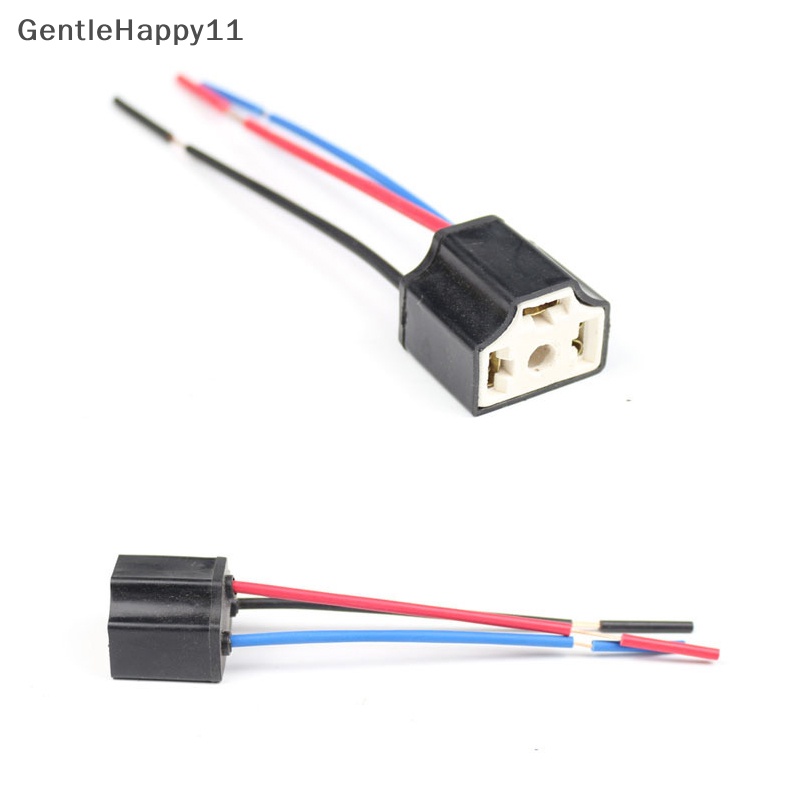 Gentlehappy H4 Tiga Lubang Kawat Keramik Kabel Bohlam Lampu Kepala Mobil Lamp Harness Socket Plug id