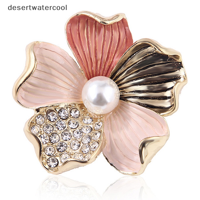 Deid Fashion Kristal Berlian Imitasi Mutiara Bunga Bros Pin Wanita Gadis Anti-exposure Brooch Martijn