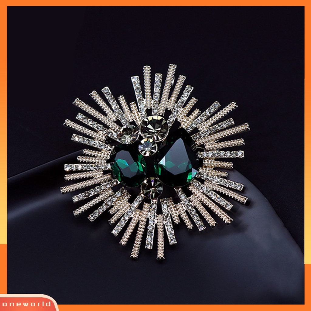 [ONE] Bros Kristal Imitasi Elegan Temperamen Hadiah Besar Berlian Imitasi Wanita Bisnis Jas Kerah Pin Fashion Perhiasan