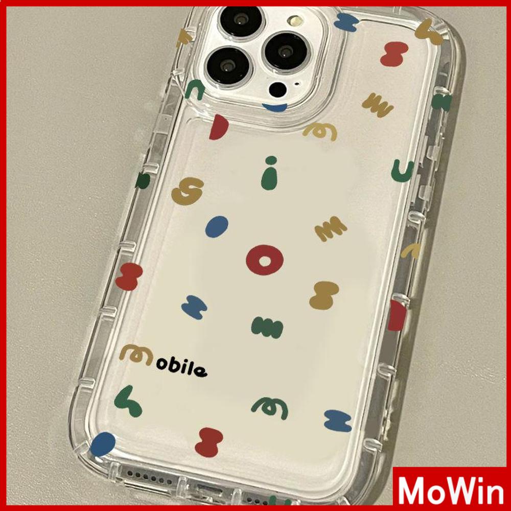 Case iPhone 11 iPhone Case Bening Case TPU Soft Case Airbag Shockproof Lucu Sederhana Warna-warni Huruf Kecil Kompatibel dengan iPhone 14 13 Pro Max iPhone 12 Pro XR 7Plus 8Plus