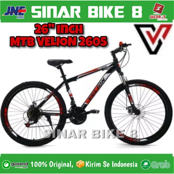 Sepeda Gunung Dewasa MTB VELION 2605 Ukuran 26 Inch 21 Speed Rem Cakram