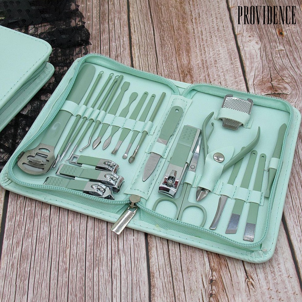 Providence7 /10 /12 /16 /22/35Pcs Gunting Kuku Set Dengan Kulit Imitasi Case Gunting Kuku Eagle Hook Stainless Steel Manicure Pedicure Kit Portable Trimming Set