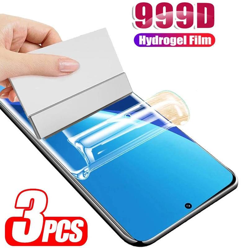 3pcs Full Cover Film Hydrogel Bening Untuk Film Pelindung Tecno Pop7 6 5 Pro 5S 5lte Pouvoir3Plus Anti Cahaya Biru Untuk Tecno Pova 4pro Neo