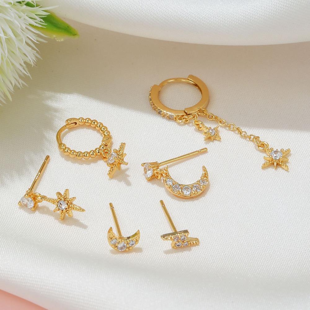 TOP Rantai Hoop Anting Fashion Wanita Tindik Liontin Anting Tulang Rawan