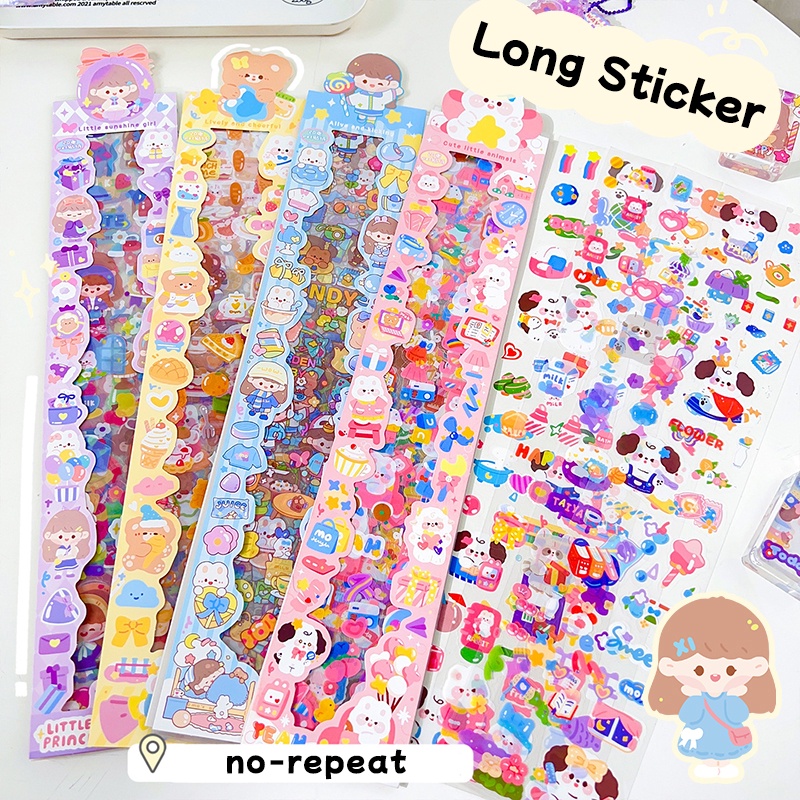 20lembar Kartun Jepang Stiker Panjang Siswa Indah Scrapbook Deco DIY Decals Set