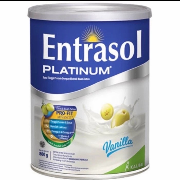 

Promo Terjangkau ~ susu entrasol platinum 800gram vanila
