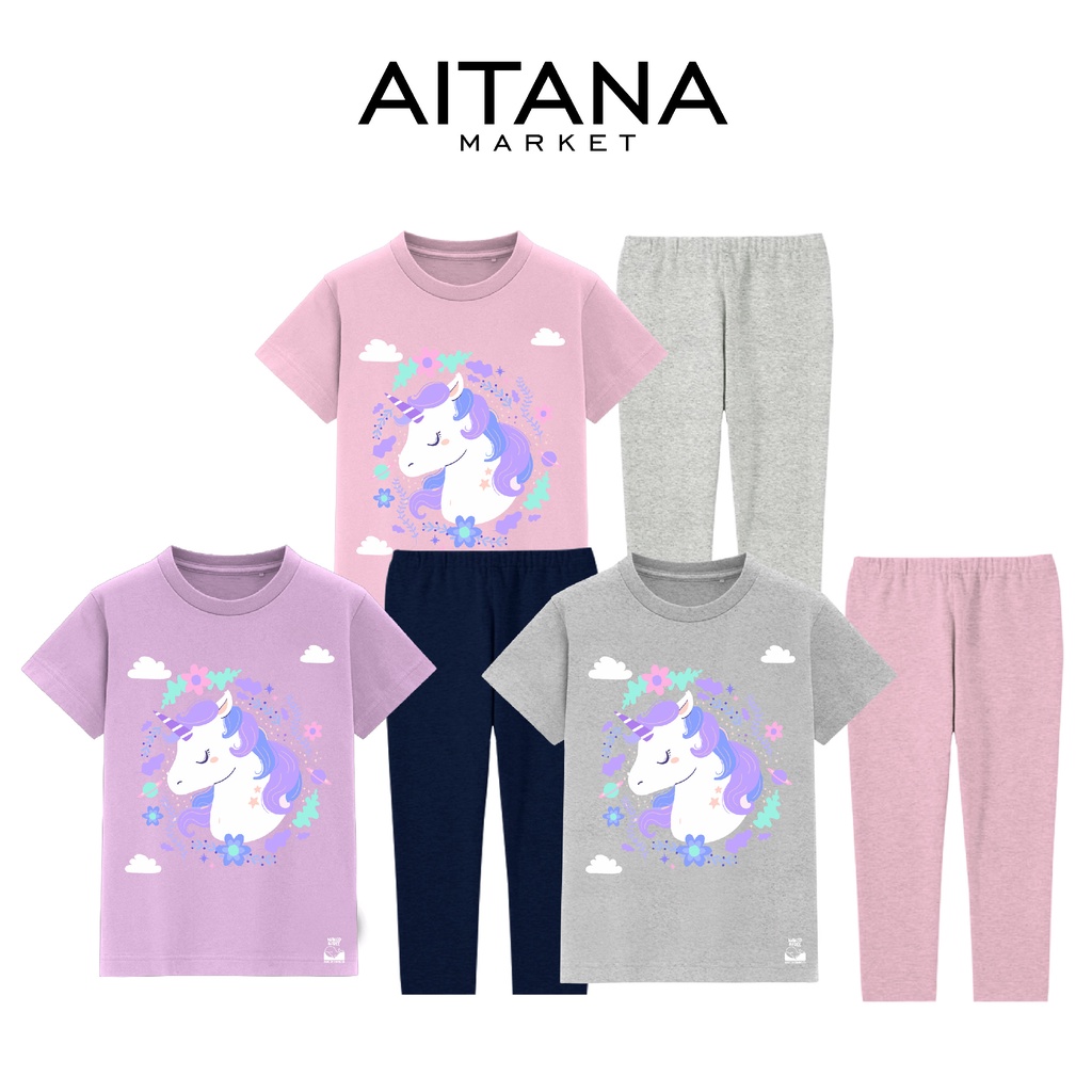 Piyama Baju Tidur Anak Unicorn Purple Untuk 2-8 Tahun Bahan Cotton Combed Premium