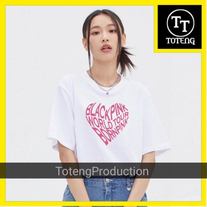 SHIRT TSHIRT BAJU kaos LOVE BLACKPINK bornpink WORLD TOUR PUTIH Pria wanita