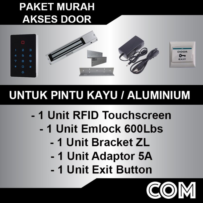 

PAKET AKSES DOOR RFID TOUCH EMLOCK PAKET AKSES KONTROL/ADAPTOR 5A