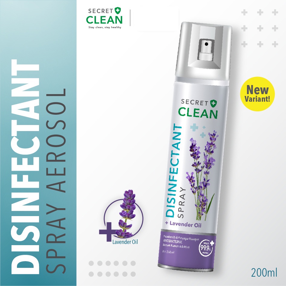 SECRET CLEAN DISINFECCTANT SPRAY LAVENDER 200ML PEMBERSIH DAN PENYEGAR RUANGAN