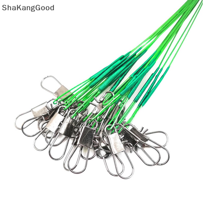 Skid 10pcs/ lot Kawat er Dengan Tali Pancing anti Gigit Putar15/20//30cm SKK Pancing