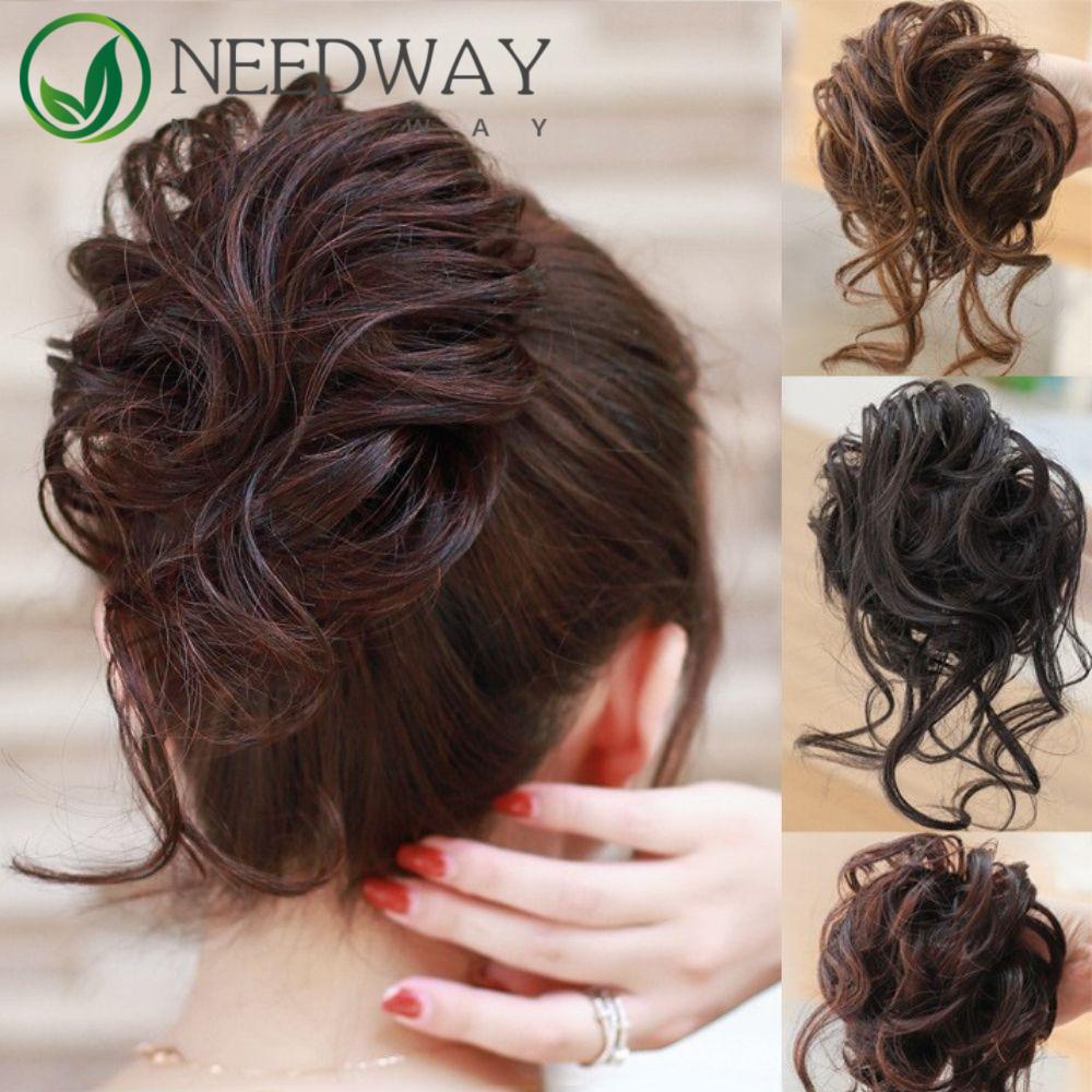 Needway   Wig Hair Clip Convient Elastis Sintetis Hitam Coklat Penebalan Rambut Meningkatkan Volume Rambut Styling Rambut