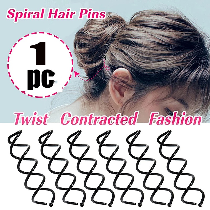 Klip Spiral Bentuk Tetap Kepala Bola Pengeriting Rambut/ Alat Styling Rambut DIY/ Ornamen Elegan Klip Rambut Garpu